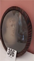 ANTIQUE OVAL FRAME WITH CONVEX GLASS 18X15.5