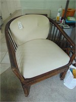 2 Bamboo Style Chairs and Glass Top End Stand