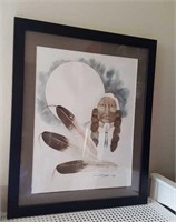 Dyanne Strongbow framed water color 1981