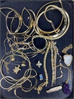 Tray Lot Of Costume Jewelry Necklaces, Bracelets