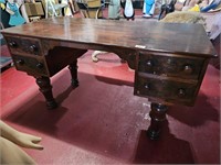Antique Wood Desk 54" L x 26" W x 30" T