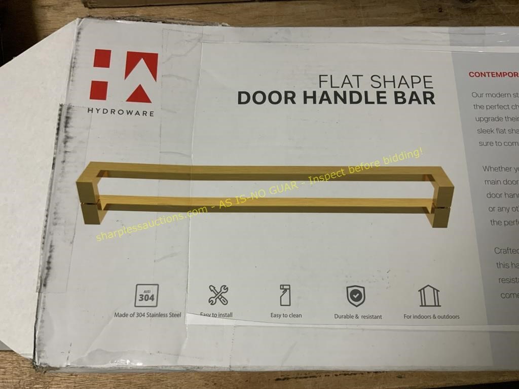Hydroware flat shape door handle bar