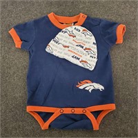 Denver Broncos Onsie W/Beanie 3-6 Months