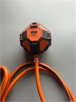 ridgid 3-outlet power ball extension cord plus USB