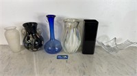 6 1960 ART GLASS VASES