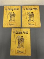 Vintage Restaurant Menu’s- The Lamp Post