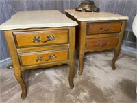 Pair of Marble Top End Tables