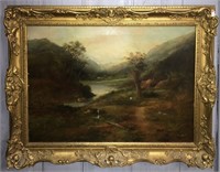 19th Century E. Nevil Oil On Canvas Landscape