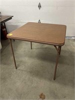 Vintage Samson folding table measuring 28 inches