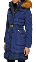 Guess Women's Belted Hooded Cold Weather Coat