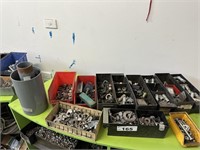 11 Bins Nuts, Bolts, Pipe Fittings etc