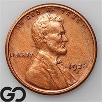 1923-S Lincoln Wheat Cent, AU+ Bid: 95