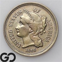 1866 Three Cent Nickel, Choice BU++ Bid: 170