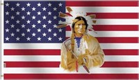 Premium USA Indian Flag 3X5Ft Large New Both Sides