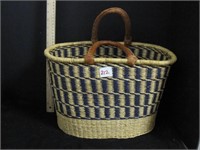Stunning Navy and Natural Colored Straw Bag