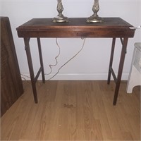 Vintage Folding Table with Metal Hardware