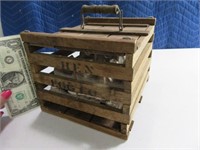 8" Wooden Vintage Egg Crate Holder