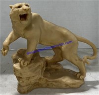 Vintage Resin Growling Tiger Sculpture Mexico
