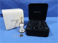 Bulova Violin Brass Miniature Clock