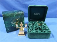 Bulova Scales Brass Miniature Clock