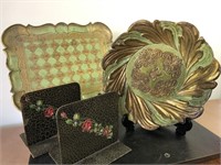 Florentine Serving Trays Gilt Gold Made In Italy-