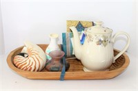 Decorative Items Includes Wood Bowl