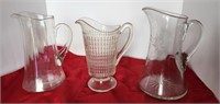 Pitchers, crystal & pressed glass