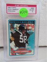 1985 Topp's Jack Lambert Steelers Graded Card