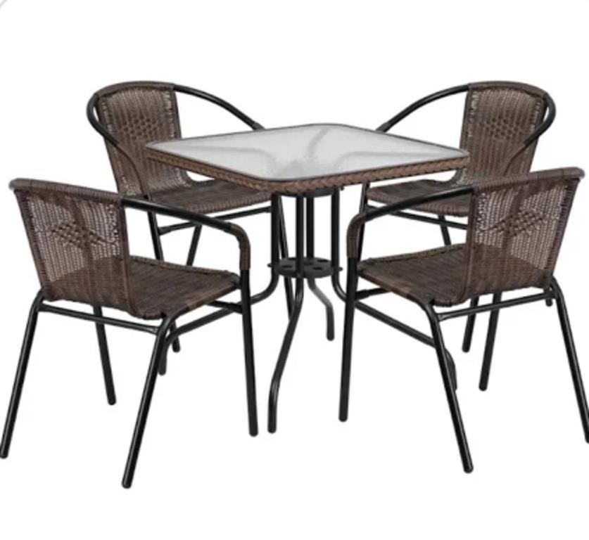 28in Tempered Glass Metal Table