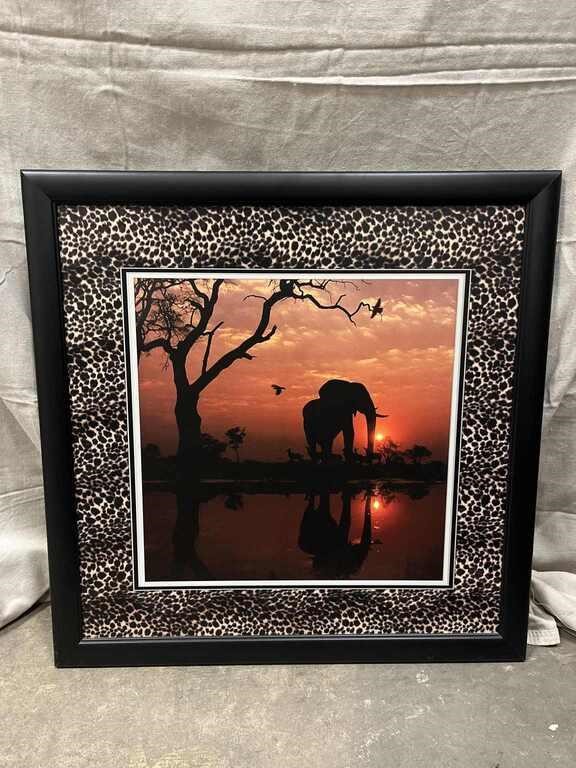 Elephant Safari Framed Picture