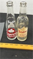 Pair of 1940s and 50s Stubby Pot Bottles