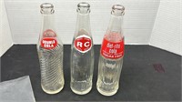 3 Vintage Cola Bottles