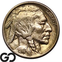 1916-D Buffalo Nickel, Nice Gem BU++ Better Date