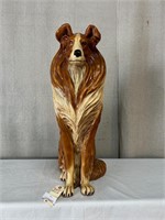 Ceramic Collie Dog Statue