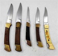 (5) Vintage Single Blade Folding Pocket Knives