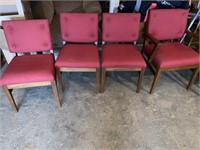 (6) CHAIRS RED CLOTH