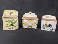 Trio of Vintage Salt Boxes