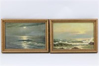 2 Edmund de Szaak Seaside Paintings