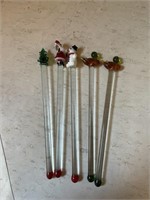 5 GLASS HOLIDAY DRINK STIRRERS