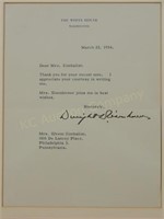 Dwight D Eisenhower Sgnd Presidential Letter.1954