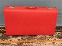 Vtg Red Suitcase w Keys