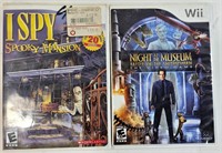 I Spy Spooky Mansion/Night at the Museum Wii games