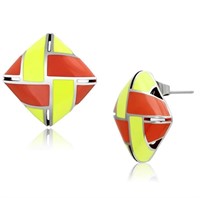 Pretty Polished Red & Yellow Interweaving Earrings