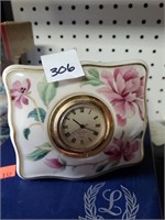 Mini Lenox Clock w/Flowers