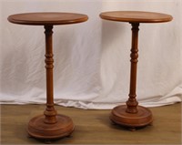 MATCHING TURNED STILE ROUND END TABLES