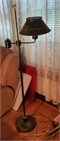 Vtg. Painted Tin Brass Floor Lamp