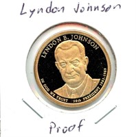 Lyndon Johnson Proof Presidential Dollar