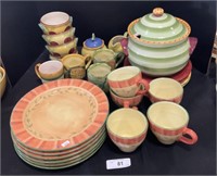 Pfaltzgraff Decorative Soup Tureen, Plates, Bowls.