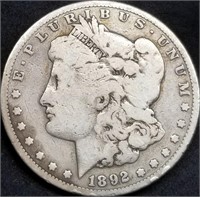 1892-S US Morgan Silver Dollar, Tougher Date