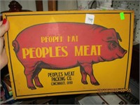 Peoples Meat Tin Sign